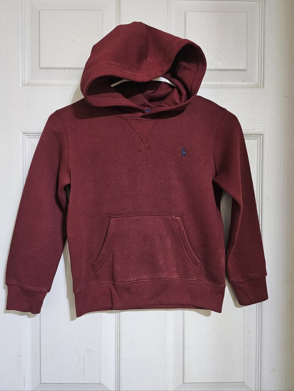 POLO RALPH LAUREN LOGO FLEECE HOODIE SIZE 6 BURGUNDY